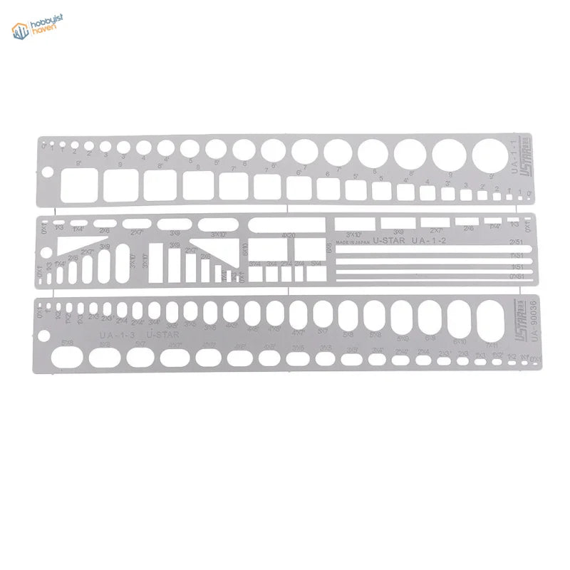 Silver U-Star shapes engraving template for Gundam modeling