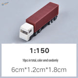 1:150 scale toy semi-truck with white cab and maroon trailer for scale railway modeling