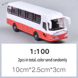 Red and white toy bus model for scale railway modeling, 1:75 1:100 scales