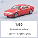 Red BMW 7 Series die-cast model for scale railway modeling, 1:75 scale