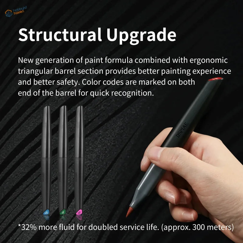 Black water-based fluorescent pen with red tip and ergonomic triangular barrel