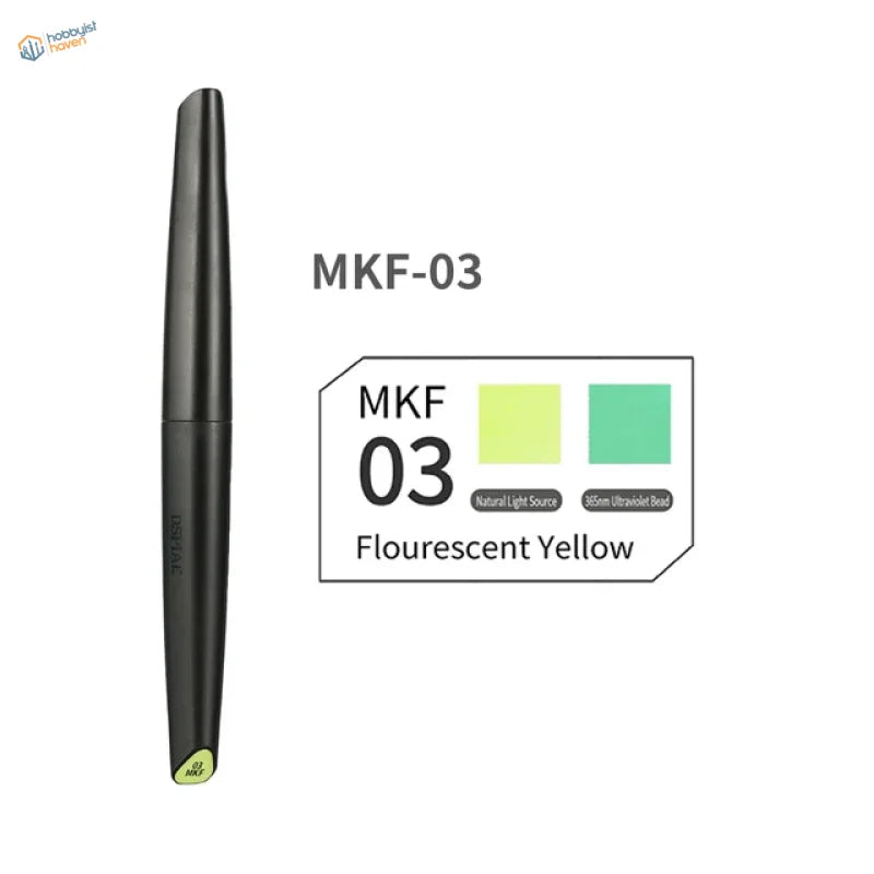 Black mkf-03 water-based fluorescent pen with yellow tip