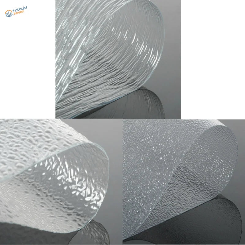 Water simulating transparent PVC sheet with clear textured glossy ridges