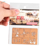 Brown plastic weathering effects stencil with crack patterns for scale modeling tools