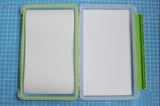 Green transparent Wet Palette storage case with white foam inserts for scale modeling