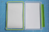 Wet palette with green transparent case and white foam pads for scale modeling