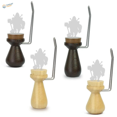 Dark and light wood handle for figure painting with metal wire stoppers