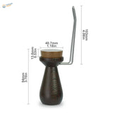 Wood handle for figure painting with dark brown wood, cork top, metal hook