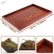 Rectangular wooden base for dioramas with dark reddish-brown grain finish