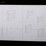 Black-and-white diagram of wooden paint glue bottle rack assembly