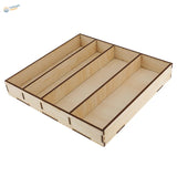 Light wooden paint glue bottle organizer tray with five compartments