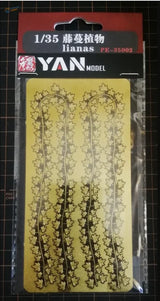 YAN Model 1/35 PE Vines: yellow vinyl sheet with black liana decals for scale modeling