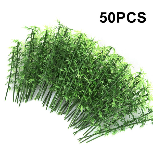 50pcs 6~15cm Miniature Plastic Bamboo Plants