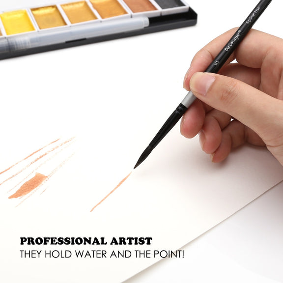 4 Pcs Professional Round Squirrel Hair Brushes HobbyistHaven