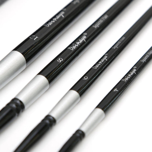 4 Pcs Professional Round Squirrel Hair Brushes HobbyistHaven