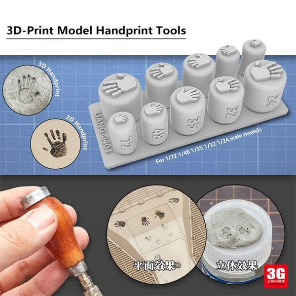 1/72 1/48 1/35 1/32 1/24 Scale 3D Printed Handprint Stamps