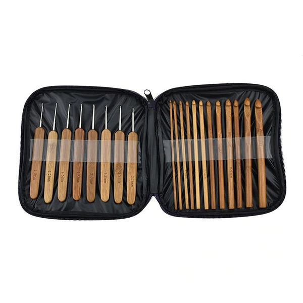 20pcs Bamboo Crochet Hooks Knit