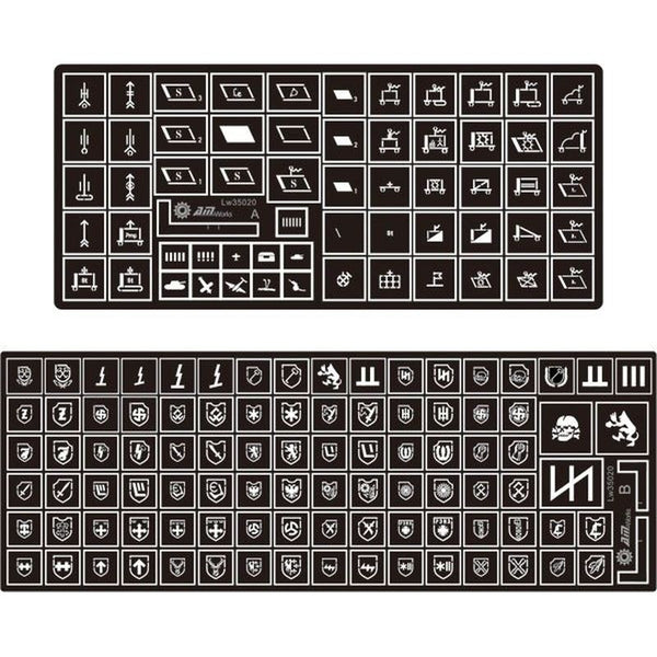 1/35 Stencils For WWII German Tactical Symbols, And Unit Markings Of Waffen SS