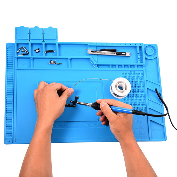Heat Insulation Soldering  Silicone Desk Mat With Magnetic Section