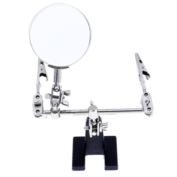 2.5x Glass Magnifier with Alligator Clips for Soldering, Scale Modeling, Painting & Various Crafts