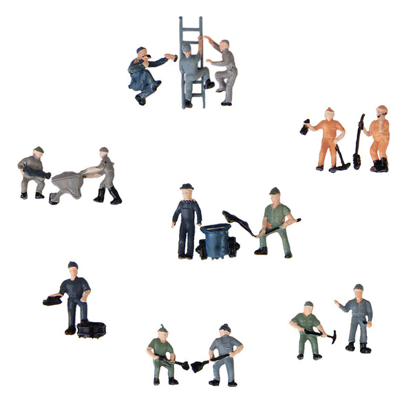 HO scale 25 Workers for railroad scenery