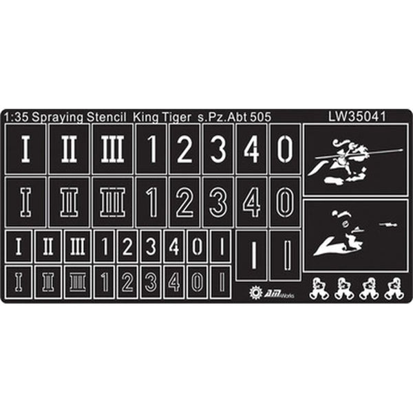 1/35 Stencils For WWII German Pz.Abt.505 Tiger II