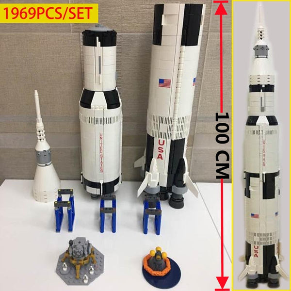 1969 pcs. Saturn V Building Blocks Scale Model