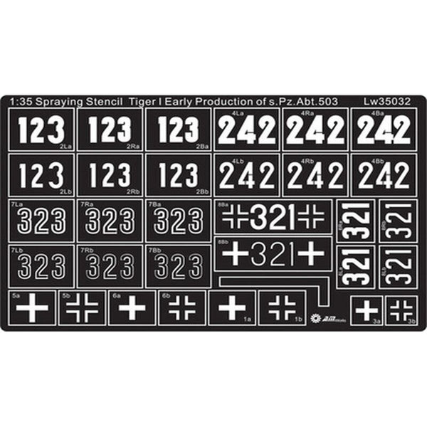 1/35 Stencils For WWII German Pz.Abt.503 Tiger I